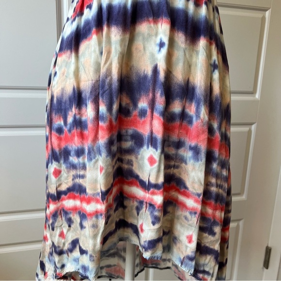 As U Wish Red Tie Dye Strapless Dress Casual Sundress Summer Dress Small - Picture 3 of 7
